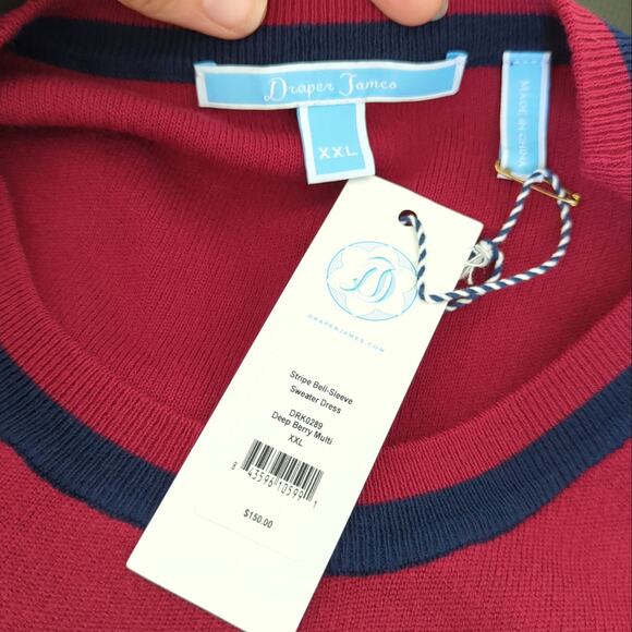 NWT Draper James Women's Viscose Knit Berry Bell Sleeve Sweater Dress XXL $150 - Picture 6 of 12